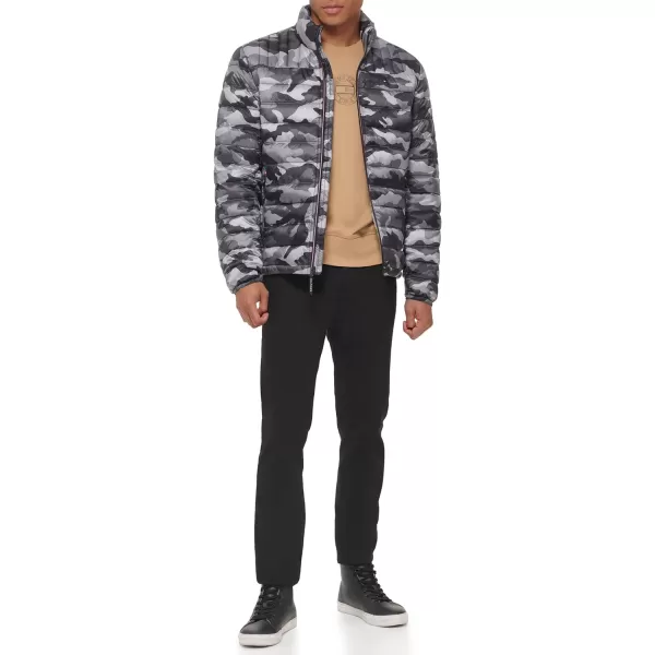 Tommy Hilfiger Mens Ultra Loft Lightweight Packable Puffer Jacket Standard and Big  TallGrey Camouflage