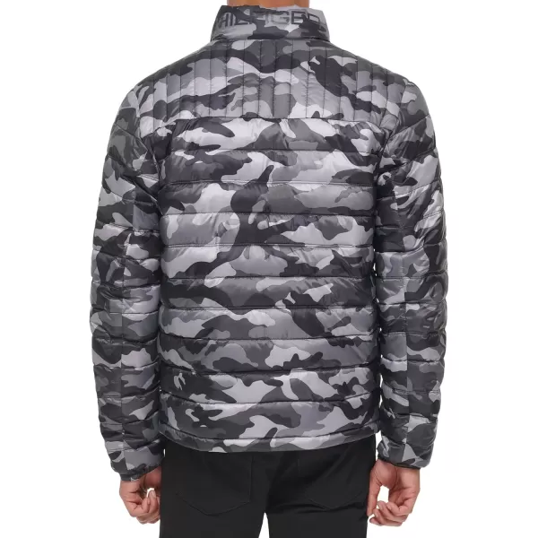 Tommy Hilfiger Mens Ultra Loft Lightweight Packable Puffer Jacket Standard and Big  TallGrey Camouflage