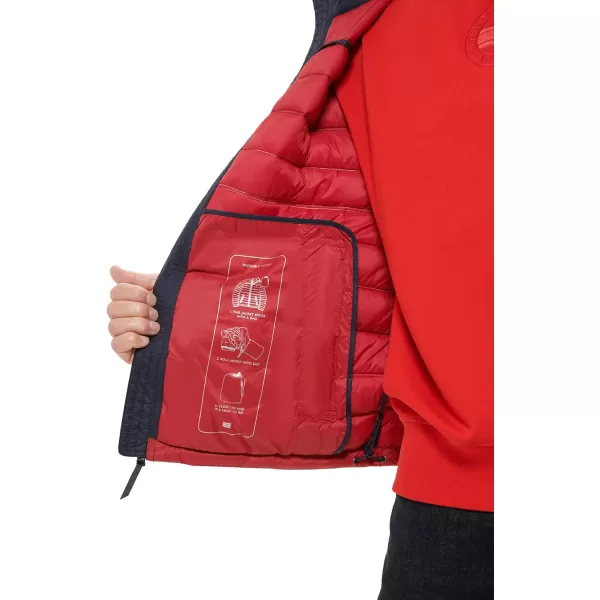 Tommy Hilfiger Mens Ultra Loft Lightweight Packable Puffer Jacket Standard and Big  TallMidnightWhiteRed W Patch