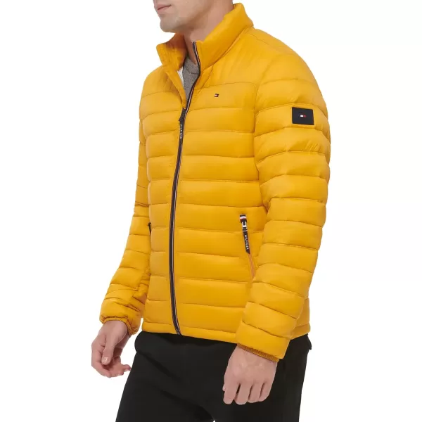 Tommy Hilfiger Mens Ultra Loft Lightweight Packable Puffer Jacket Standard and Big  TallYellow Gold