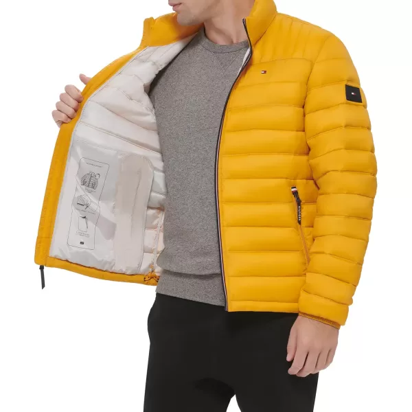 Tommy Hilfiger Mens Ultra Loft Lightweight Packable Puffer Jacket Standard and Big  TallYellow Gold