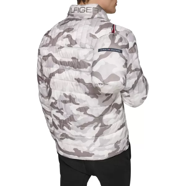 Tommy Hilfiger Mens Ultra Loft Lightweight Packable Puffer Jacket Standard and Big amp TallStandard White Camouflage