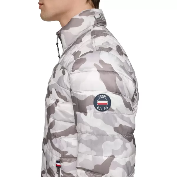 Tommy Hilfiger Mens Ultra Loft Lightweight Packable Puffer Jacket Standard and Big amp TallStandard White Camouflage