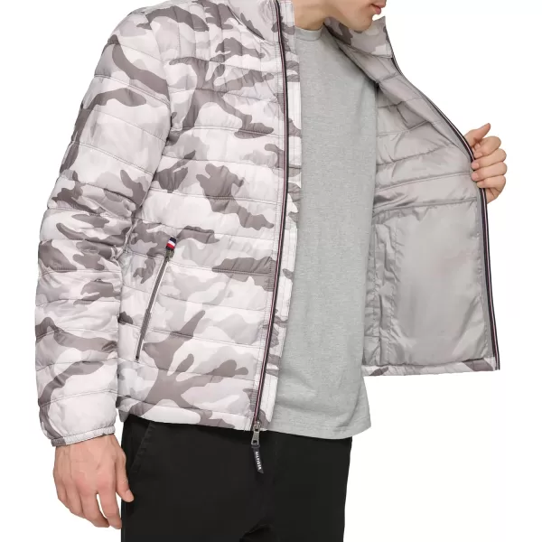 Tommy Hilfiger Mens Ultra Loft Lightweight Packable Puffer Jacket Standard and Big amp TallStandard White Camouflage