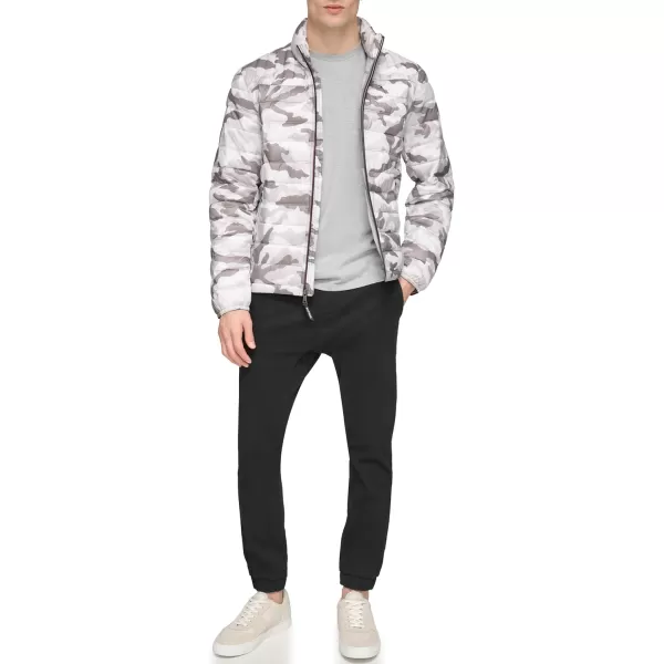 Tommy Hilfiger Mens Ultra Loft Lightweight Packable Puffer Jacket Standard and Big amp TallStandard White Camouflage