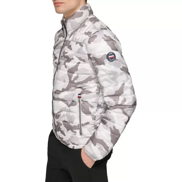 Tommy Hilfiger Mens Ultra Loft Lightweight Packable Puffer Jacket Standard and Big amp TallStandard White Camouflage