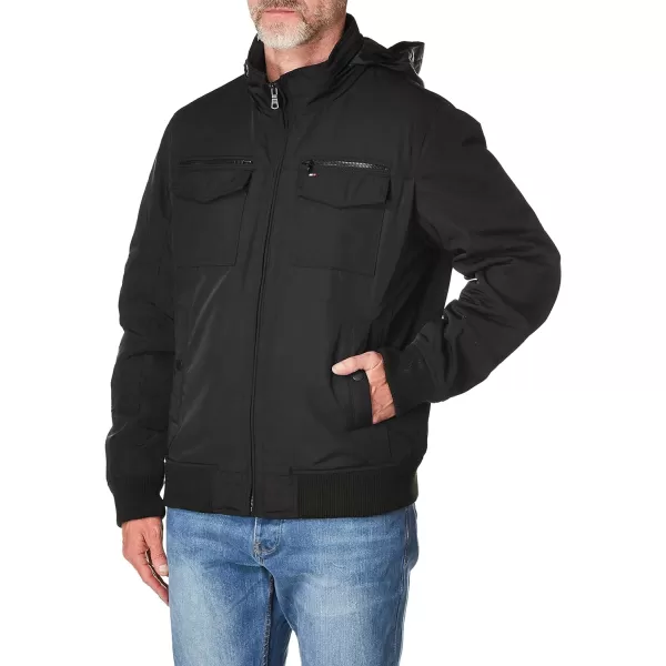 Tommy Hilfiger Mens Water Resistant Performance Bomber Jacket Standard and Big amp TallStandard Black