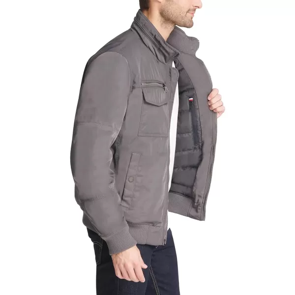 Tommy Hilfiger Mens Water Resistant Performance Bomber Jacket Standard and Big amp TallStandard Iron Grey