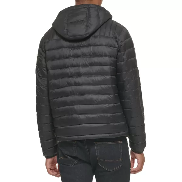 Tommy Hilfiger Mens Water Resistant Ultra Loft Filled Hooded Puffer JacketBlack