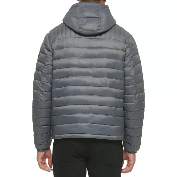 Tommy Hilfiger Mens Water Resistant Ultra Loft Filled Hooded Puffer JacketCharcoal