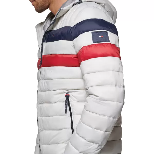 Tommy Hilfiger Mens Water Resistant Ultra Loft Filled Hooded Puffer JacketIce Combo