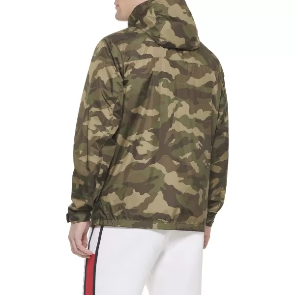 Tommy Hilfiger Mens Waterproof Breathable Hooded Jacket RaincoatCamouflage