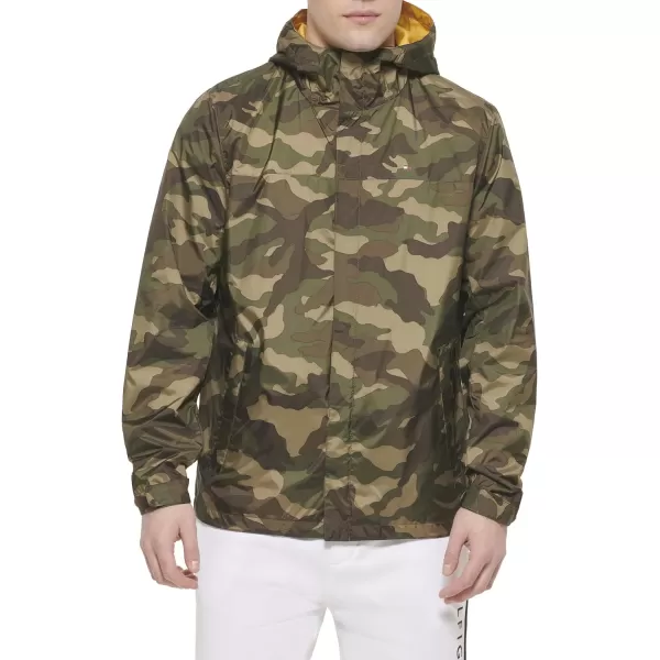 Tommy Hilfiger Mens Waterproof Breathable Hooded Jacket RaincoatCamouflage