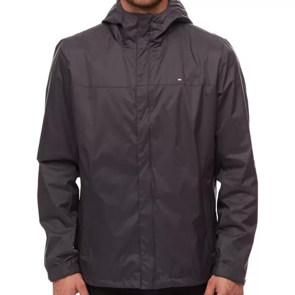 Tommy Hilfiger Mens Waterproof Breathable Hooded Jacket RaincoatCharcoal