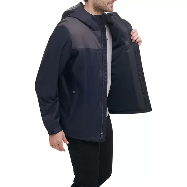 Tommy Hilfiger Mens Waterproof Breathable Hooded Jacket RaincoatCharcoalNavy