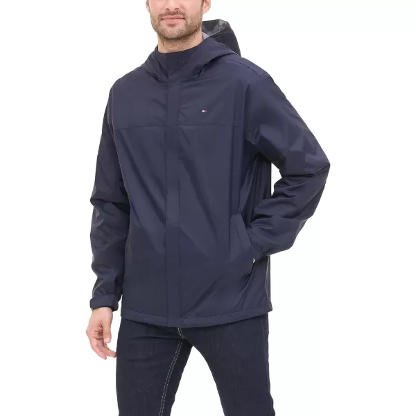 Tommy Hilfiger Mens Waterproof Breathable Hooded Jacket RaincoatNavy