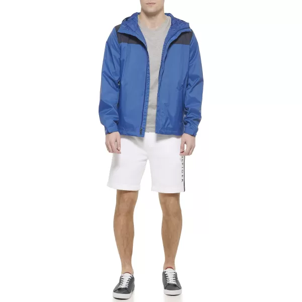 Tommy Hilfiger Mens Waterproof Breathable Hooded Jacket RaincoatNavyOcean Blue