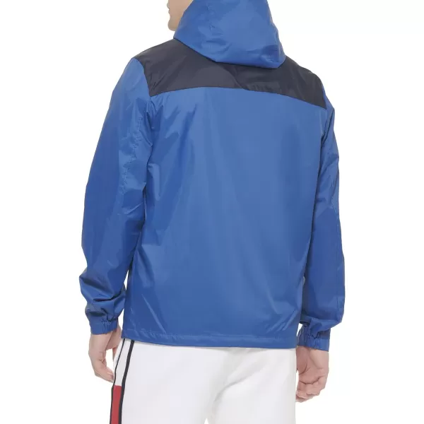 Tommy Hilfiger Mens Waterproof Breathable Hooded Jacket RaincoatNavyOcean Blue