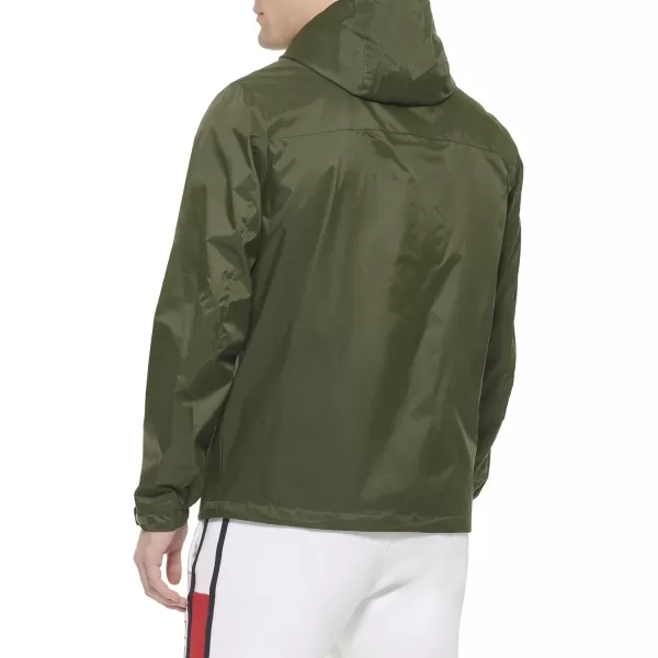 Tommy Hilfiger Mens Waterproof Breathable Hooded Jacket RaincoatOlive