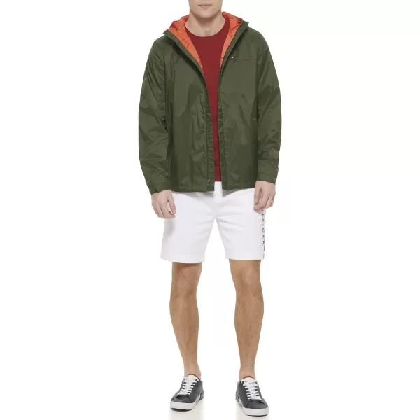 Tommy Hilfiger Mens Waterproof Breathable Hooded Jacket RaincoatOlive