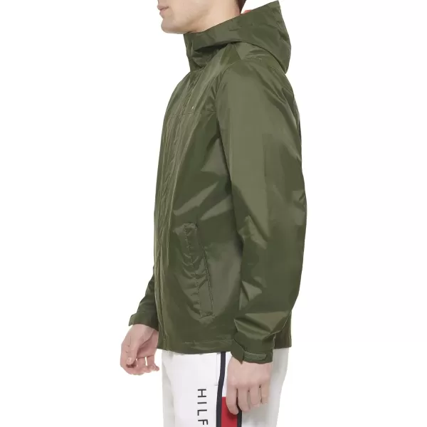 Tommy Hilfiger Mens Waterproof Breathable Hooded Jacket RaincoatOlive