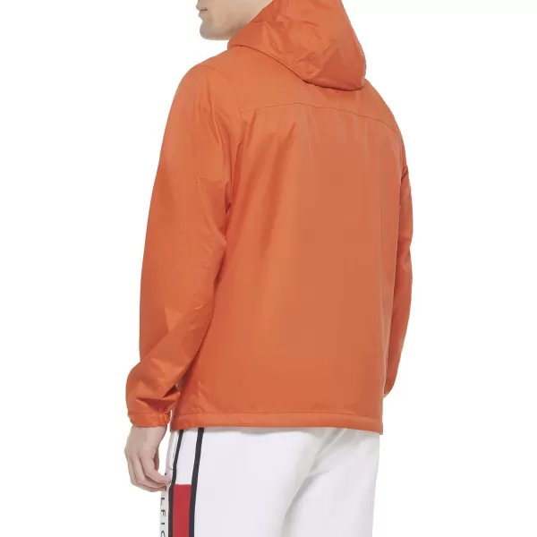 Tommy Hilfiger Mens Waterproof Breathable Hooded Jacket RaincoatOrange