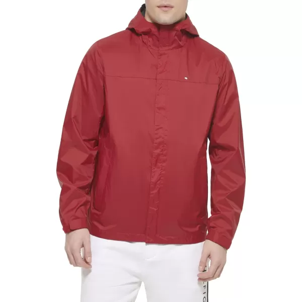 Tommy Hilfiger Mens Waterproof Breathable Hooded Jacket RaincoatRed