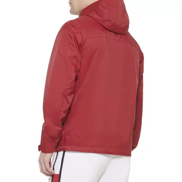 Tommy Hilfiger Mens Waterproof Breathable Hooded Jacket RaincoatRed