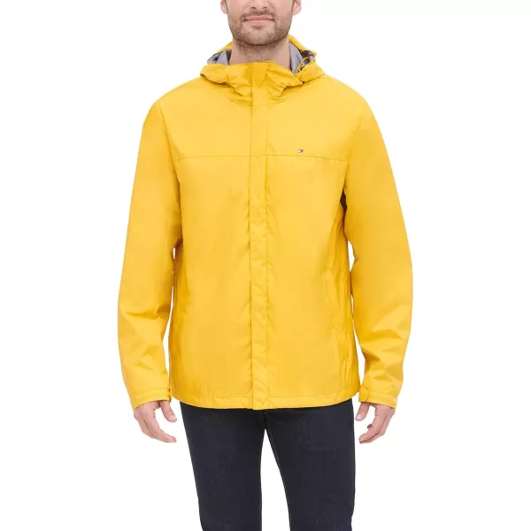 Tommy Hilfiger Mens Waterproof Breathable Hooded Jacket RaincoatYellow