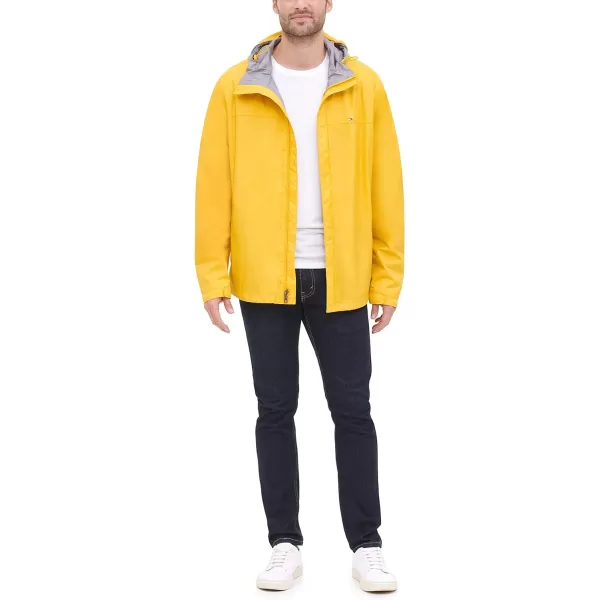 Tommy Hilfiger Mens Waterproof Breathable Hooded Jacket RaincoatYellow