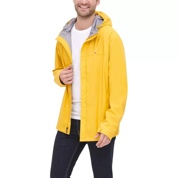 Tommy Hilfiger Mens Waterproof Breathable Hooded Jacket RaincoatYellow