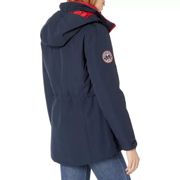 Tommy Hilfiger Womens 3in1 Multi Insulated Jacket Removable HoodieNavyFire