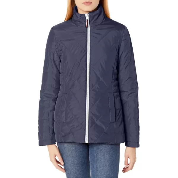 Tommy Hilfiger Womens 3in1 Multi Insulated Jacket Removable HoodieWhiteNavy