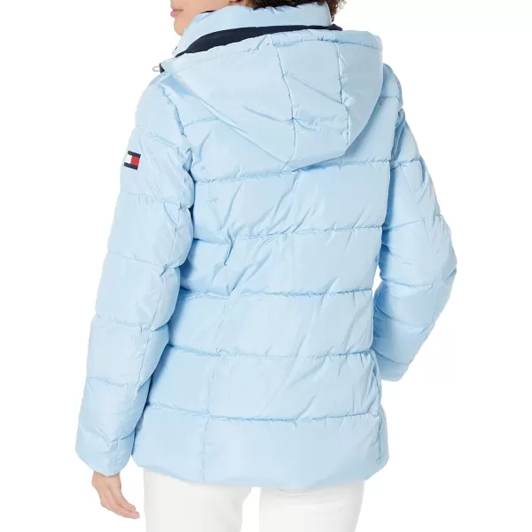 Tommy Hilfiger Womens Zip Up Short Puffer JacketCerulean