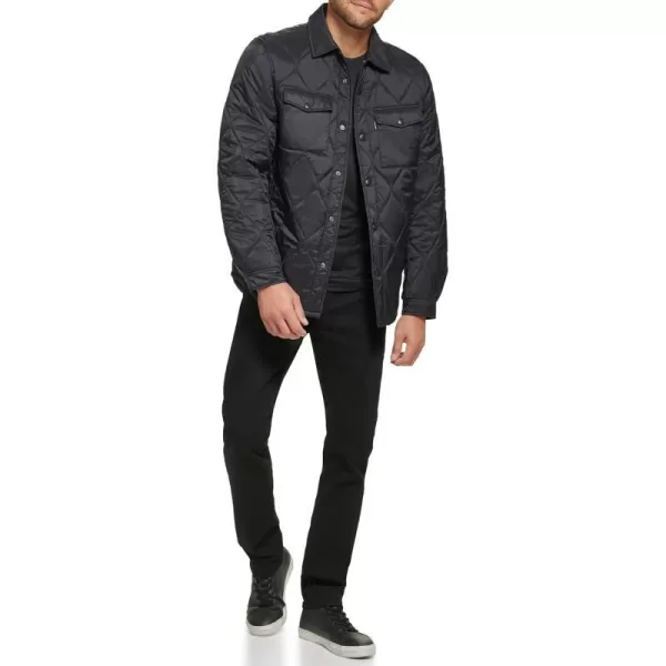 Calvin Klein Mens Diamond Quilted Shirt JacketBlack