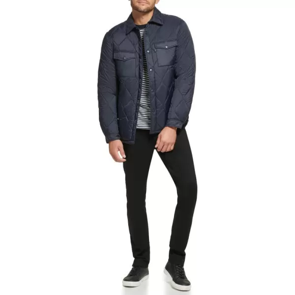 Calvin Klein Mens Diamond Quilted Shirt JacketNavy