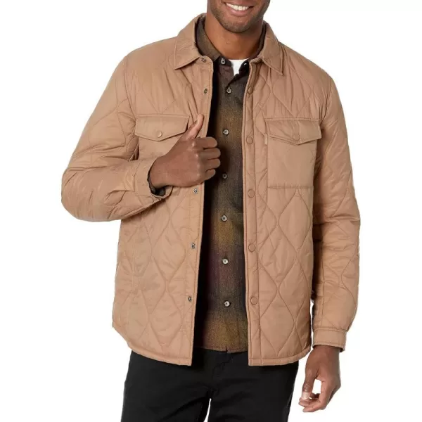 Calvin Klein Mens Diamond Quilted Shirt JacketTan