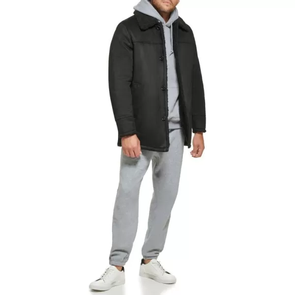 Calvin Klein Mens Faux Shearling JacketBlack