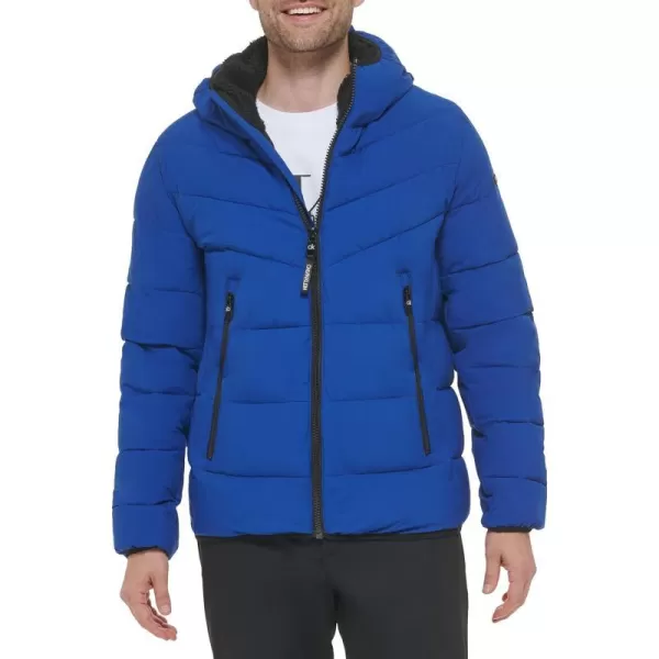 Calvin Klein Mens Hooded Stretch JacketBlue