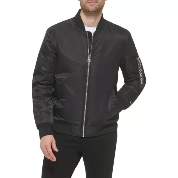 Calvin Klein Mens Nylon Flight JacketBlack