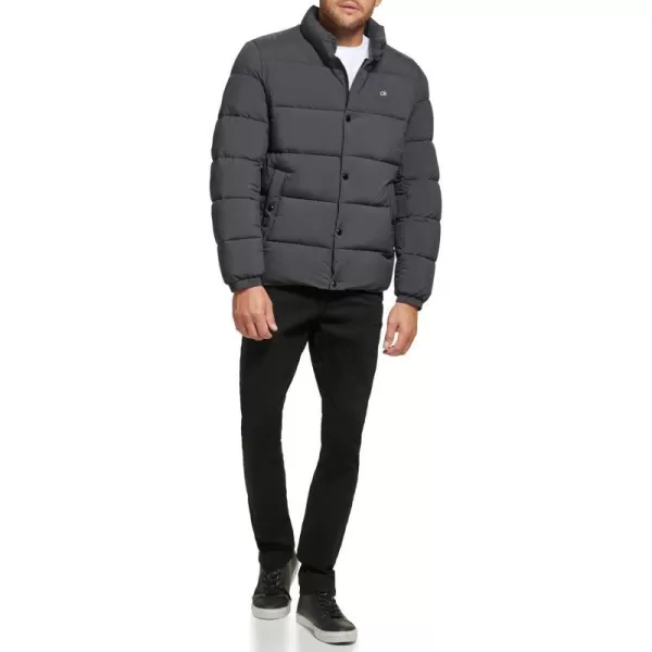 Calvin Klein Mens Snap Front Puffer JacketIron