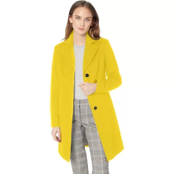 Calvin Klein Womens Classic Cashmere Wool Blend CoatButtercup