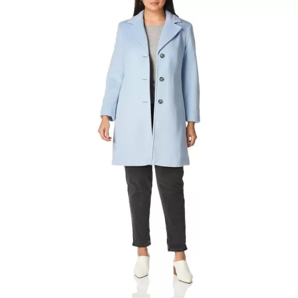 Calvin Klein Womens Classic Cashmere Wool Blend CoatPastel Blue