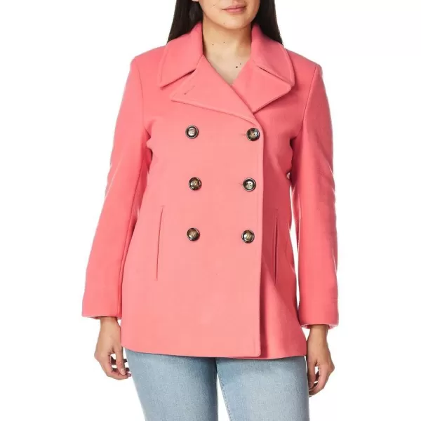 Calvin Klein Womens Double Breasted Peacoat Petite Standard PlusSunset