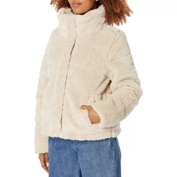 Calvin Klein Womens Faux Sherpa CoatBeige