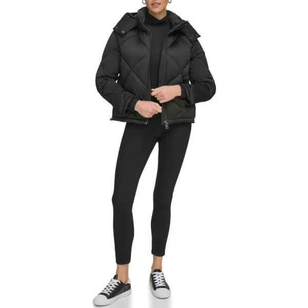 Calvin Klein Womens Quilted Hooded PufferBlack