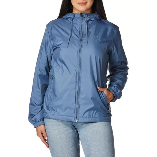 Calvin Klein Womens Zip Front WindbreakerBlue Crush