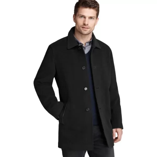 Cole Haan Mens Cashmere Blend Single Breasted Classic Coat With Shirt CollarCharcoal