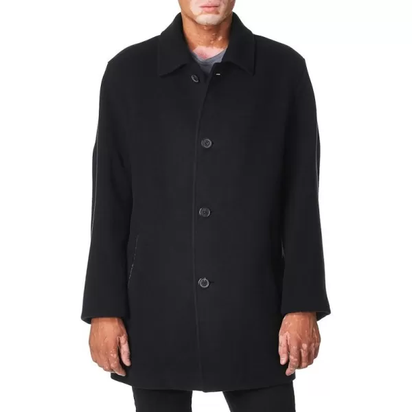 Cole Haan Mens Cashmere Blend Single Breasted Classic Coat With Shirt CollarNavy