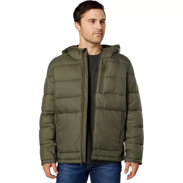 Cole Haan Mens Hooded Nylon Puffer JacketArmy Green